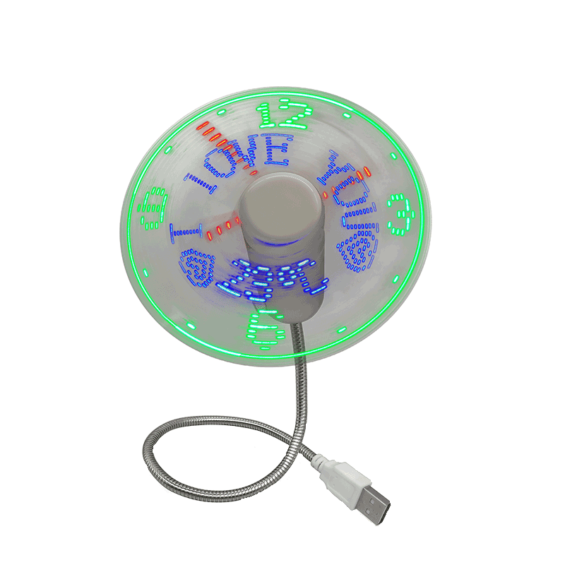 Ventilador de relógio LED USB S02